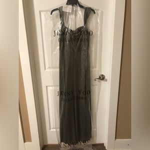 Jenny Yoo Issa Bridesmaid Dress Size 8 Sage Velvet